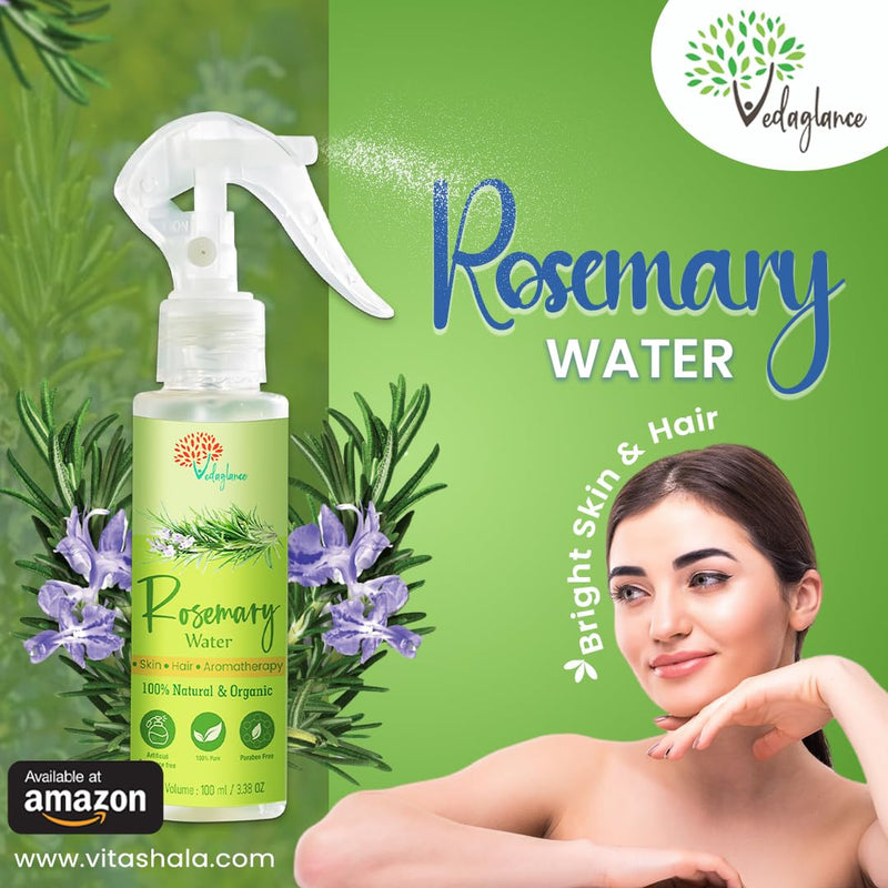 100% Pure Rosemary Hydrosol Spray – For Hair Growth (100 ml)