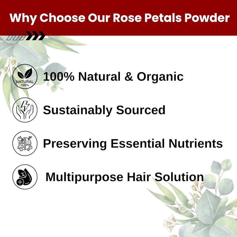 Pure Rose Petals Powder for Face, Skin & Hair – 50g