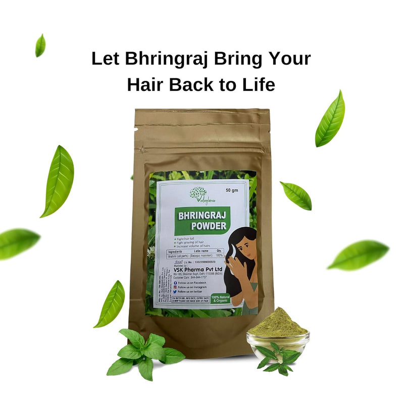 100% Pure Bhringraj Powder for Hair Growth – 50g