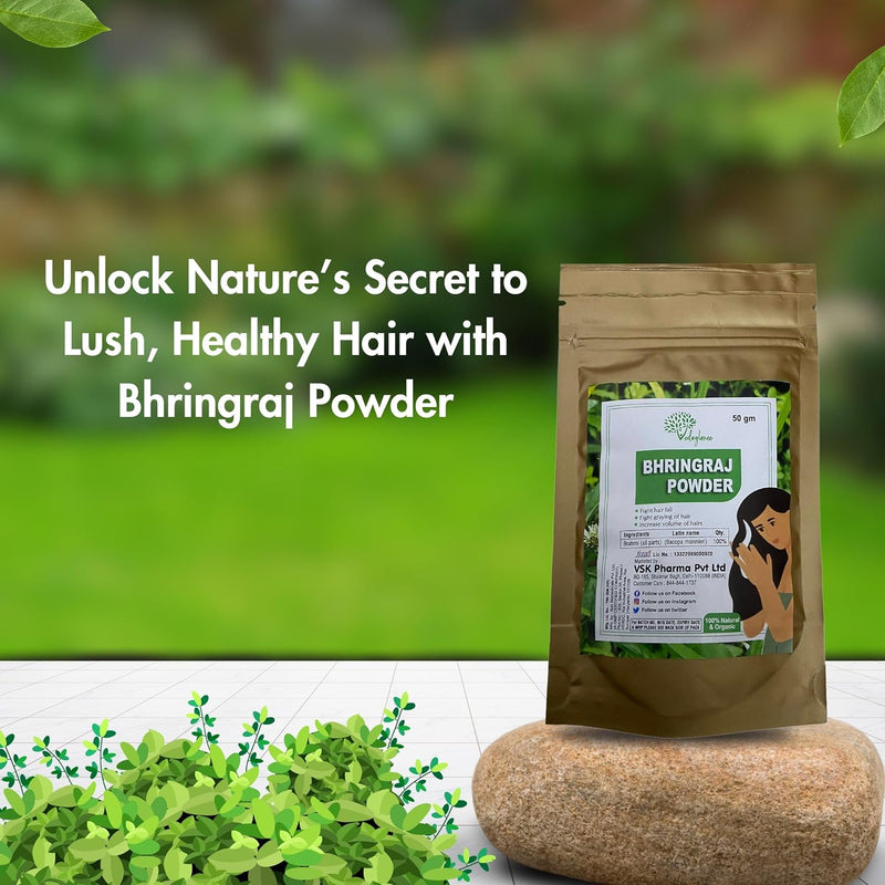 100% Pure Bhringraj Powder for Hair Growth – 50g